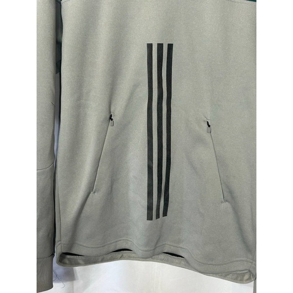 Adidas Mens ID Amp Funnel Hoodie S Green Gray Colorblock Sweatshirt Long Sleeve - Picture 5 of 12